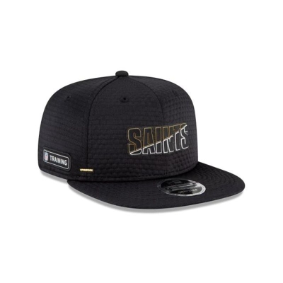 Black New Orleans Saints Hat - New Era NFL Official Summer Sideline 9FIFTY Snapback Caps USA3247690